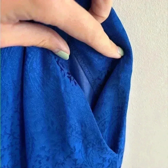 Zara Blue Jacquard Menswear Full Length Wide Leg Pants - Picture 6 of 10